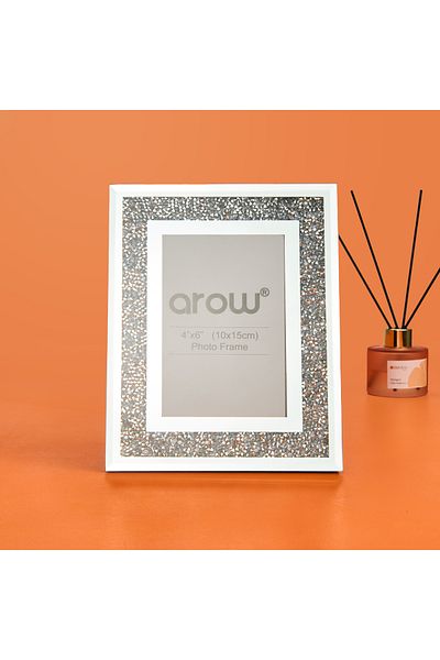 AROW إطار زجاجي لامع - فضي - 10x15 سم