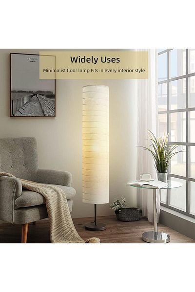 COOYA Antique Floor Lamp, Linen Lampshade, Create a Warm Home, Suitable for Living Room/Bedroom/Study