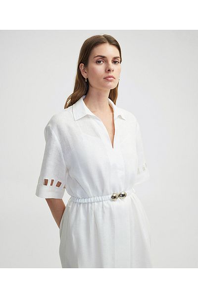 İpekyol Linen Dress with Cutout Details