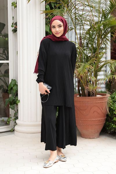 LOCCO Women's Fluffy Fabric Suit Black