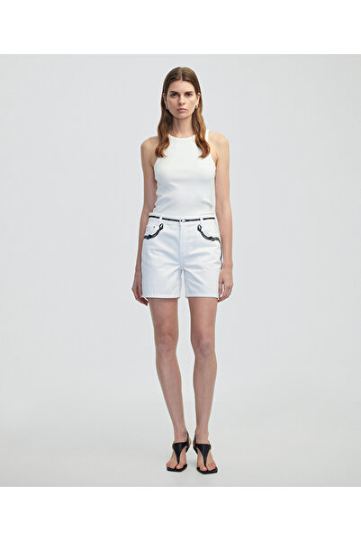 İpekyol Nakışlı non denim şort