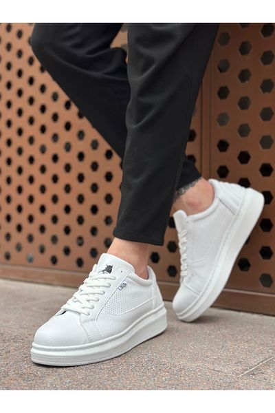 BOA Ba0423 Boa Thick High Sole White Lace-Up Sports Men's Shoes