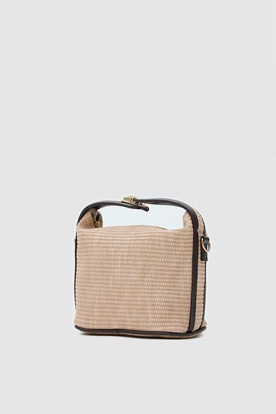 Shule Bags Geantă Hobo Bej din paie