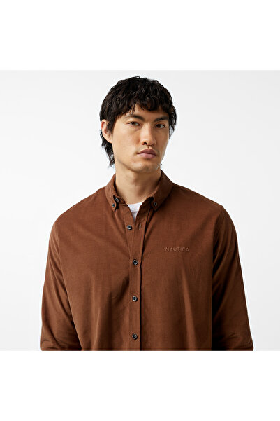Nautica Erkek Kahverengi Classic Fit Gömlek