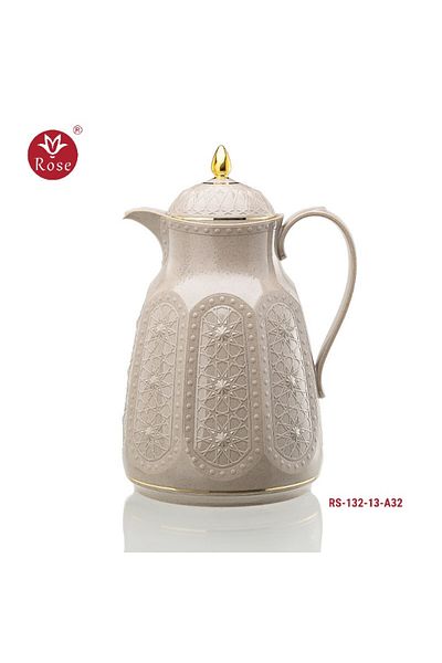 Rose RS-132-Islamic patterned tea and coffee thermos set consisting of 2 rose thermoses, one for 1.5 liters of coffee and one for 1.5 liters of tea