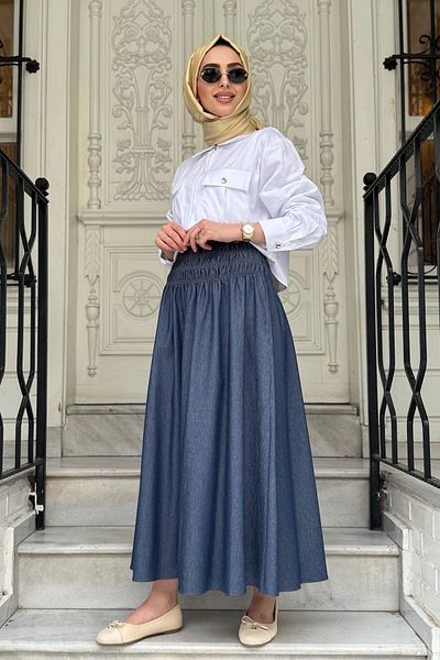 Cloche Marsel Skirt Cl25Y07Cl37501 Navy Blue