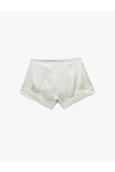 Koton Oversize Dantel Detaylı Saten Şort Pijama Altı