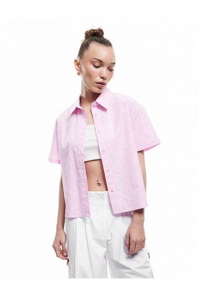 Koton Short Sleeve Classic Collar Button Cotton Shirt