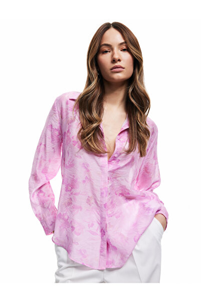 Koton Cămașă din șifon cu mânecă lungă, cu guler clasic