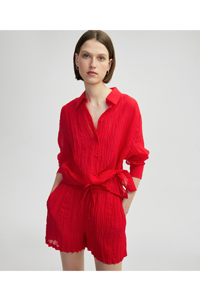 İpekyol Kırışık efektli elastik bel şort