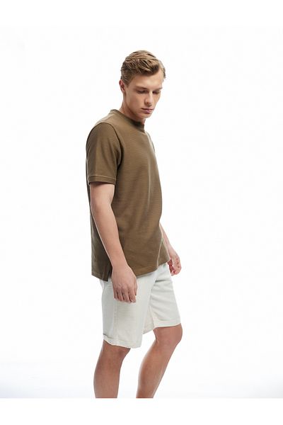Koton Cotton Linen Blend Pockets Folded Leg Waist Lace-Up Bermuda Summer Shorts