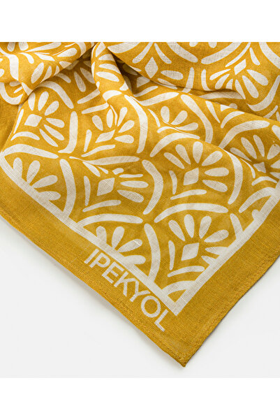 İpekyol Desenli keten karışımlı pareo