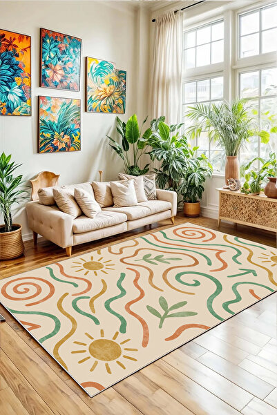 Evimle Makinede yıkanabilir kaymaz taban leke tutmaz mutfak halısı salon halı...