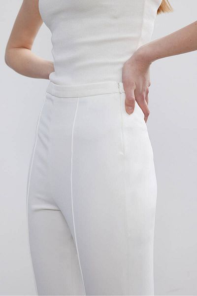 BE BLUE Pantaloni evazați ecru