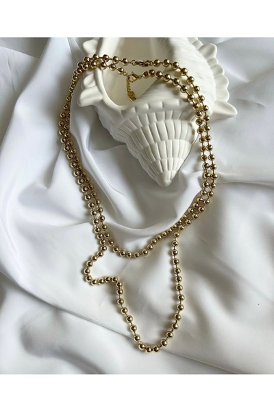 ALİA Kadın çelik top kolye gold zincir