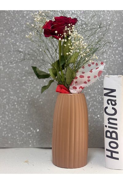 BLANJ Bohemian Scandinavian Style Large Size Vase Striped Scandinavian Vase