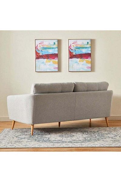 soufa dibaj Adler | 3-Seater Sofa Upholstered In Fabric 92x87x194 cm - Grey
