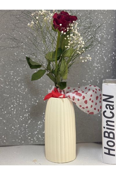 BLANJ Bohemian Scandinavian Style Large Size Vase Striped Scandinavian Vase