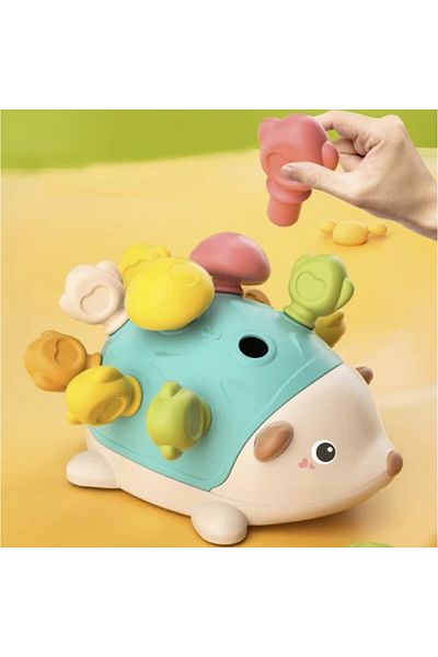 zola Educational toy for motor skills and sorting, Hedgehog with colorful spines, 18 x 19 x 12 cm, multicolor