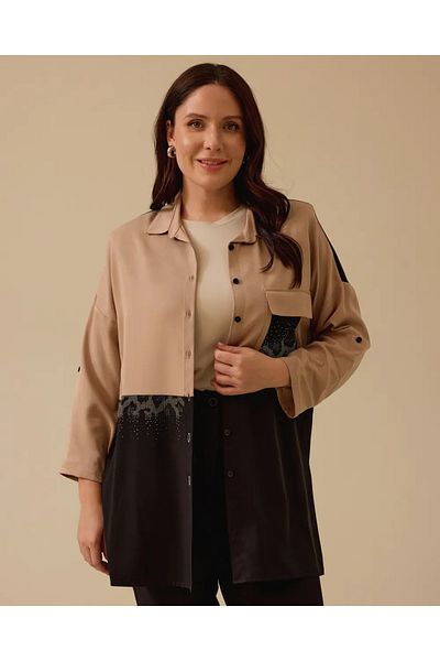 Gala-Xi Women's Plus Size Stone Detailed Tunic 10002421214012