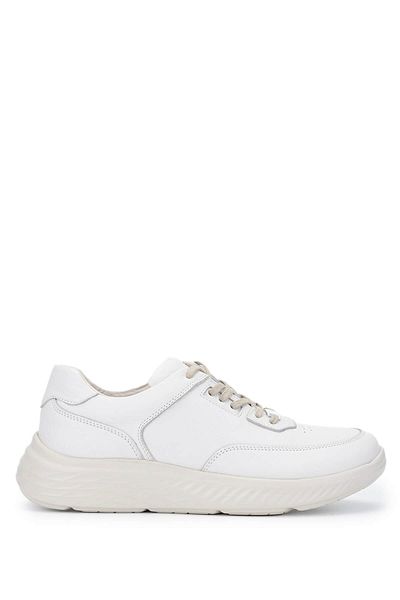 Tamer Tanca Men's Genuine Leather Off-White Sneakers & Sports Shoes