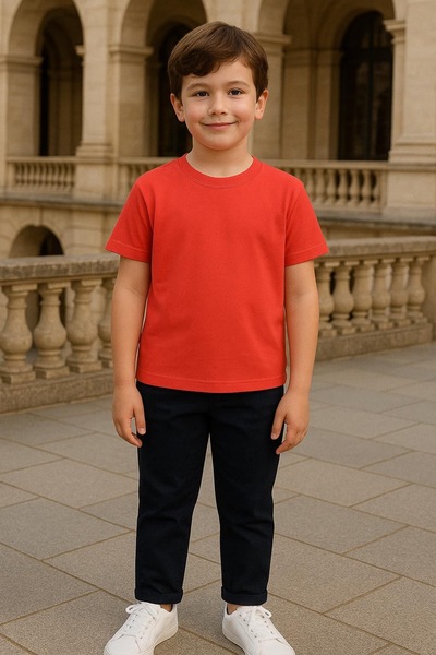 Mcrkids تي شيرت ملون برقبة دائرية وأكمام قصيرة للجنسين