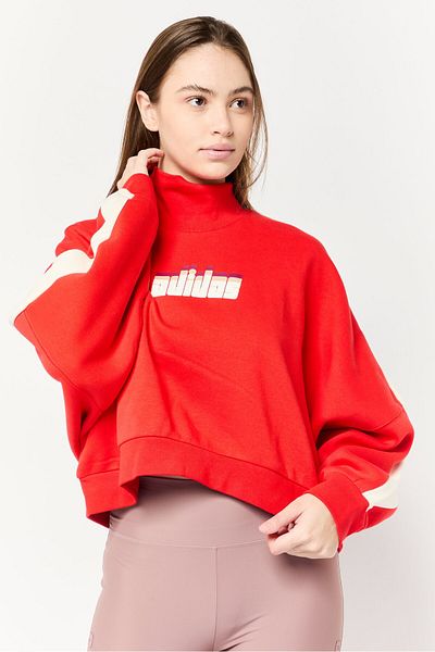 adidas Women Sportswear Fit Long Sleeve Outdoor Hoodie, Red