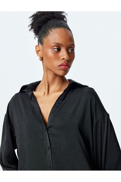 Koton Classic Collar Long Sleeve Oversize Shirt