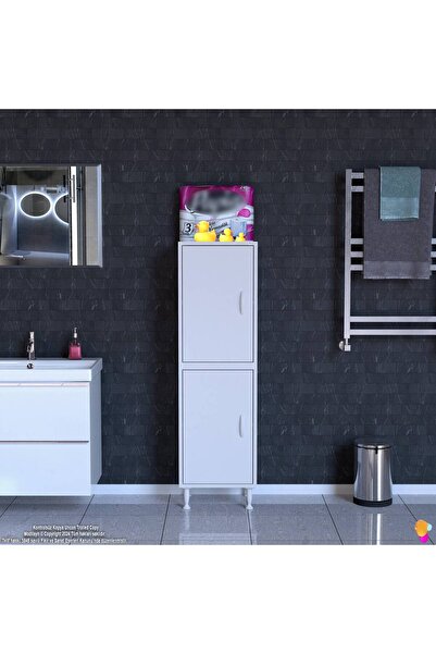 Modilayn İLKİM 35x138x32,5 cm Ekstra Düzen İçin Kullanışlı 4 Kapak 4 Bölmeli Banyo Mutfak Dolabı