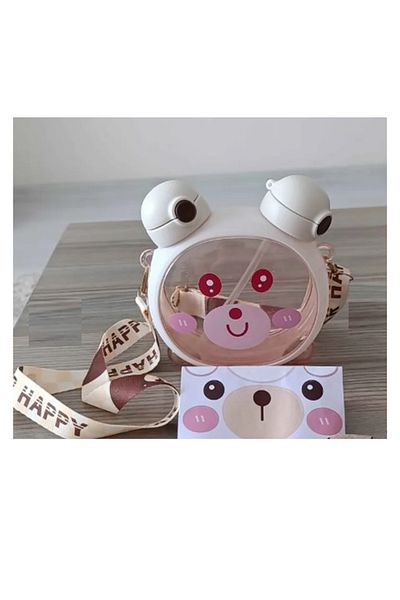 M&B WATER BOTTLE Cute Children's Water Bottle with Double Lids and Straw - Water Bottle with Neck Strap for School