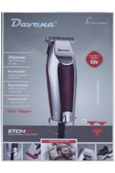 Davina 4-in-1 Hair Trimmer Model DV-268 with 3 Heads, Silver/Red