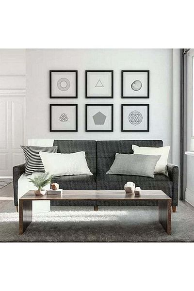 soufa dibaj Odessa | 2-Seater Sofa Upholstered In Velvet 193x85x86 cm - Dark Grey