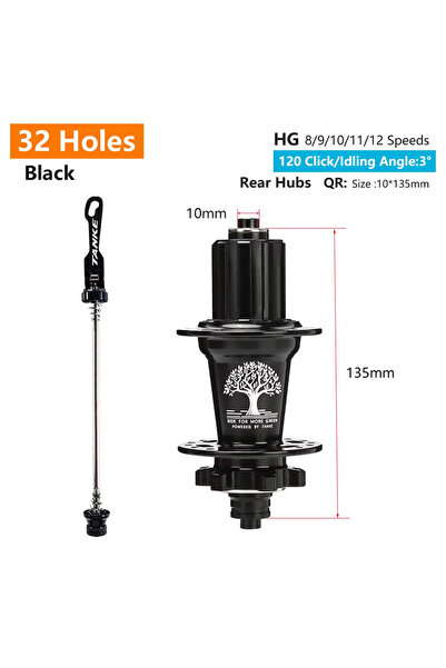Choice محور 32H أسود R TANKE 120 Click Hub 6 Bearing MTB Mountain Bike Hub أم...