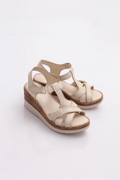 DGN 60 Women's Wedge Heeled Velcro Sandals