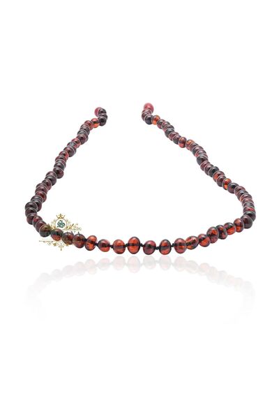 Sofi Maya Gerçek Baltik Kehribar Yetişkin Kolye Vişne 60cm