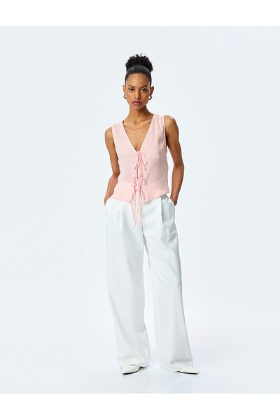 Koton Tie Detailed Crepe Fabric Tank Top