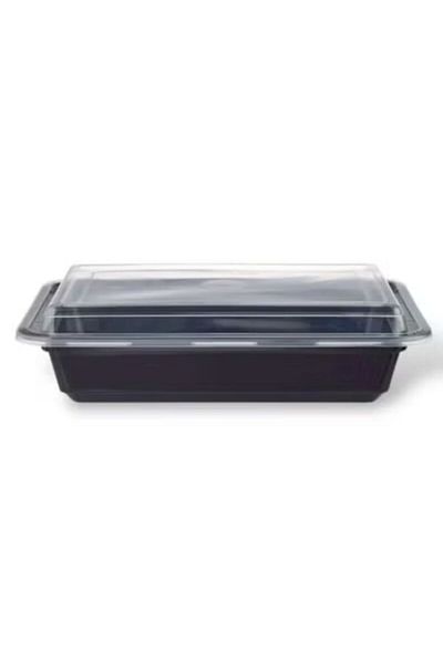 SKP Plastic Microwaveable Plastic Rectangular Food Containers, 24 oz (8 ct).