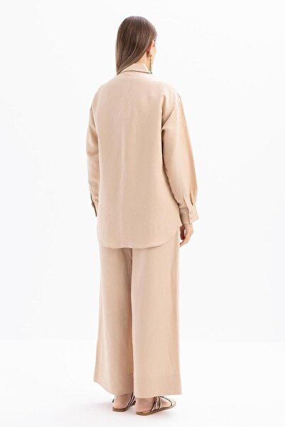 ALLDAY Women's Embroidery Detailed Linen Trouser Suit