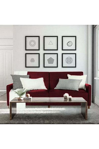 soufa dibaj Odessa | 2-Seater Sofa Upholstered In Velvet 193x85x86 cm - Burgundy