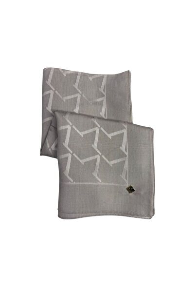 19V69 ITALIA Düz Renk Jakarlı Yün Seri Eşarp Askısı ile Birlikte 120x120 cm