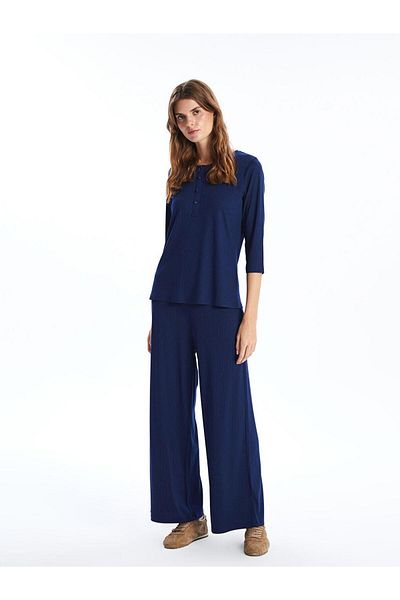 LC Waikiki Lcwaikiki Classic Elastic Waist Wide Leg Women's Trousers (S5)
