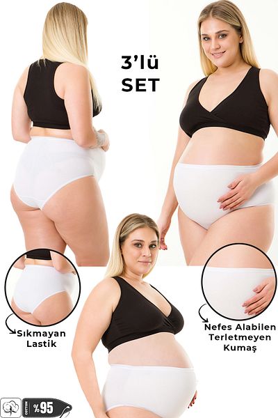 MS HAMİLE İÇ GİYİM CHILOȚI DE MATERNITATE 3 BUC HG0034