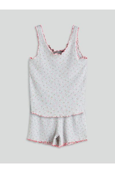 LC Waikiki U Collar Floral Women's Shorts Pajama Suit (S5)