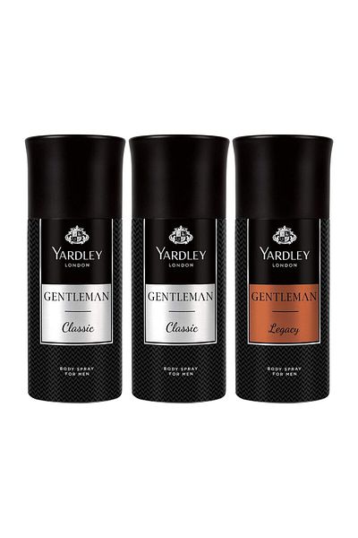 YARDLEY Body Spray For Men Assorted 3 x 150 ml