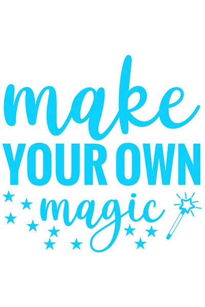 StoryGift Romania Sticker Eticheta 40CM Exterior cu stelute si bagheta cu mesajul "Make your own magic" - creeaz