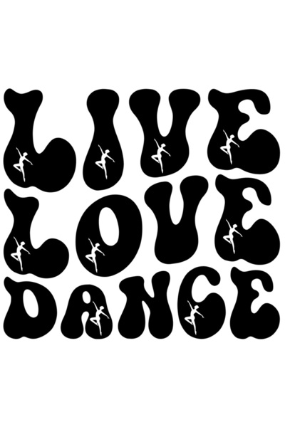 StoryGift Romania Sticker Eticheta 40CM Exterior cu textul "Live, love, dance...