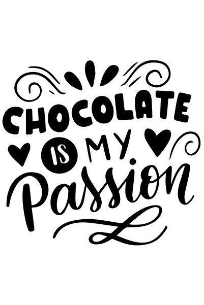 StoryGift Romania Sticker Exterior cu inimioare si mesajul "Chocolate is my p...
