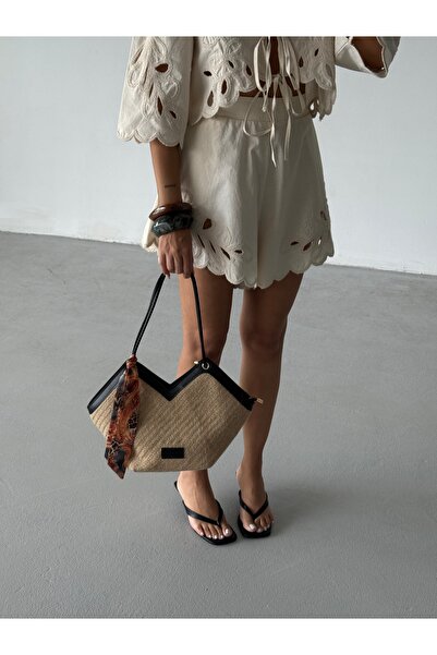 ALTUDA Γυναικεία υφασμάτινη τσάντα ώμου με κόμπο