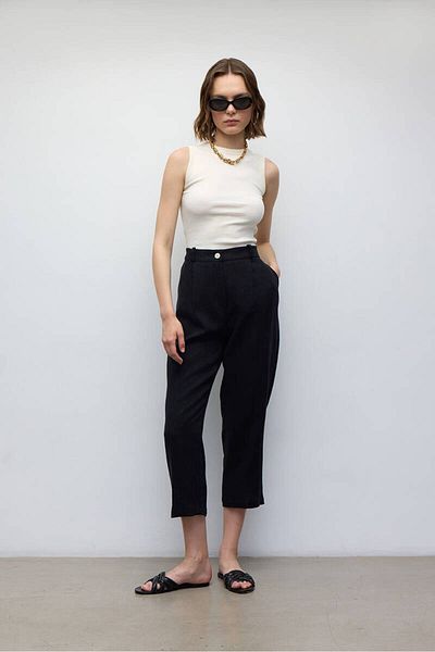 BE BLUE Pantaloni de in - Model cu dresuri negre