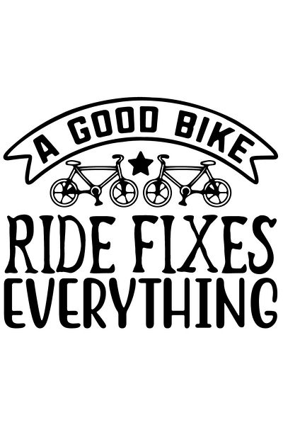 StoryGift Romania Sticker Eticheta 50CM Exterior cu 2 biciclete si mesajul "O plimbare buna cu bicicleta repara